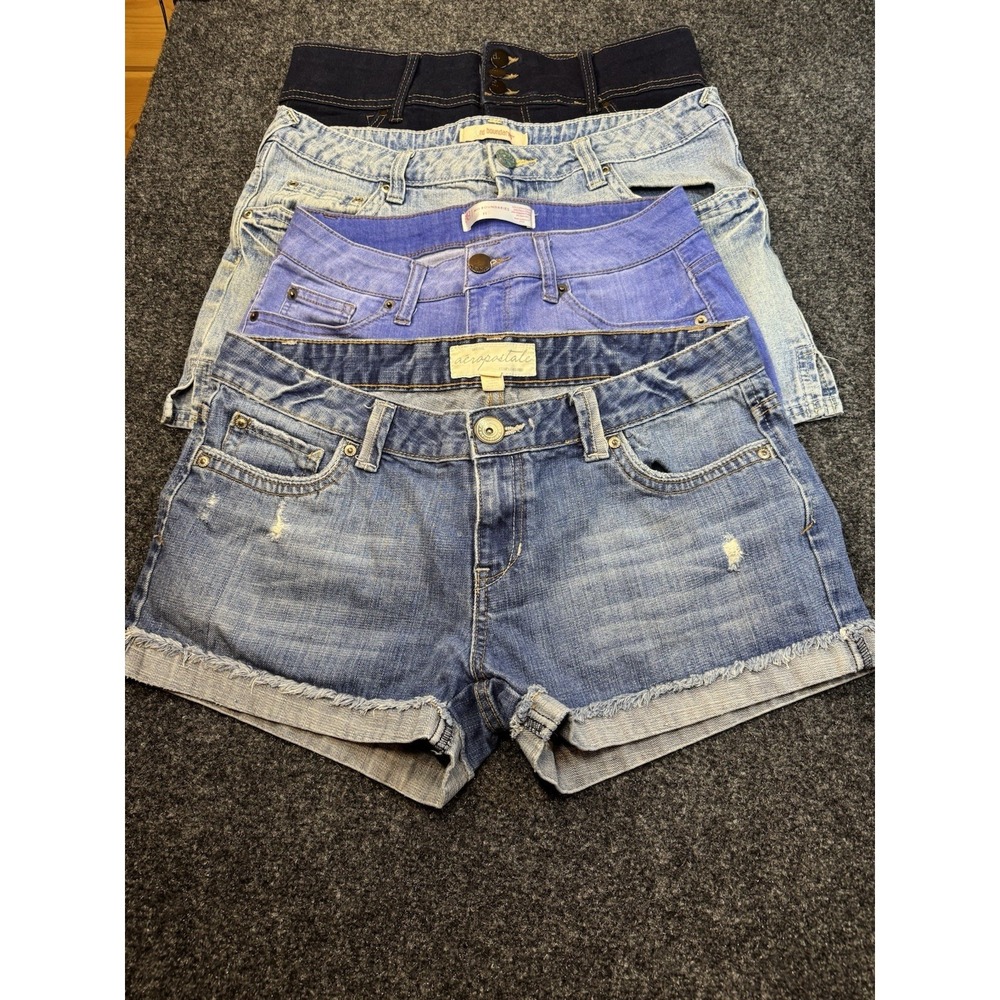 Lot Of 4 Womens/Juniors Denim Shorts Sz 11/12 Aeropostale,No Boundaries, dJeans